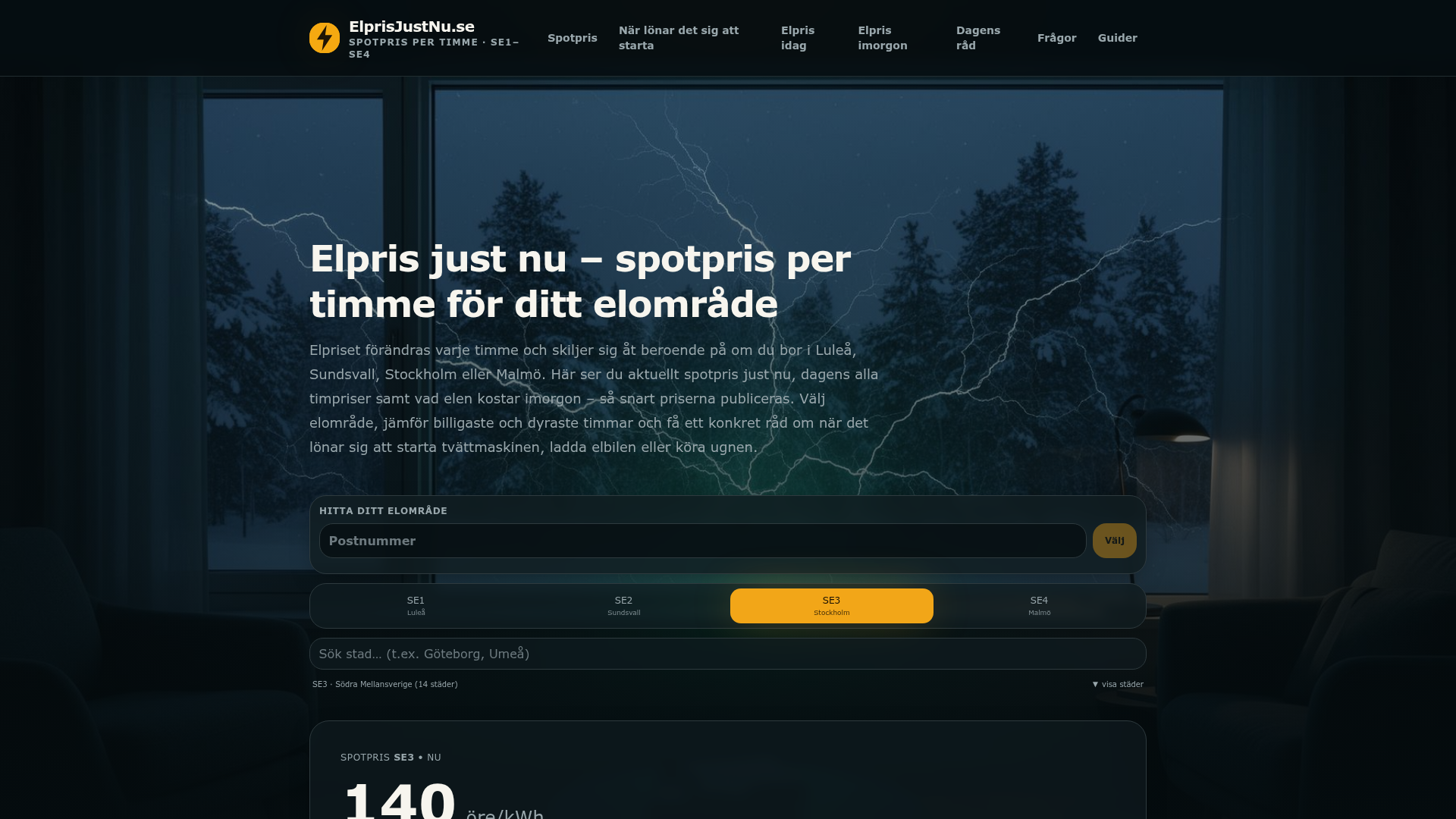 Elpris Just Nu – Elpris Idag och  Imorgon | Elprisjustnu.se